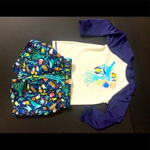 Cat & Jack 2T Swim Shorts & Rash Guard